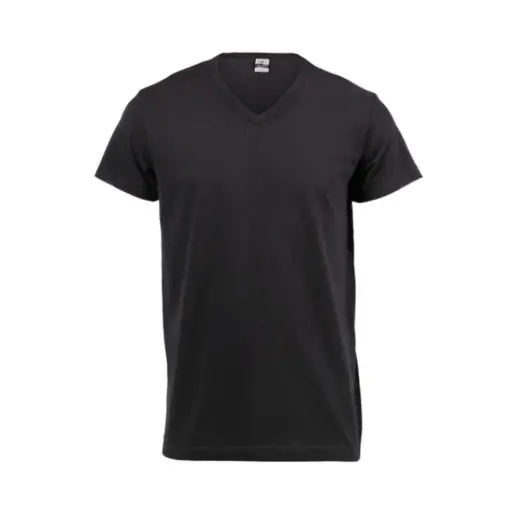 160g Black V-neck T-shirt